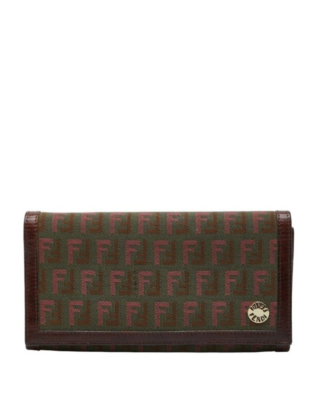 Fendi Zucca Wallet Khaki Brown Canvas Leather